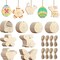 80PCS Wooden Easter Ornaments to Paint, 8 Styles DIY Blank Unfinished Wood Cutouts Ornament for Crafts Hanging Decorations, Egg Rabbit Bunny Butterfly Flower Hen Happy Easter